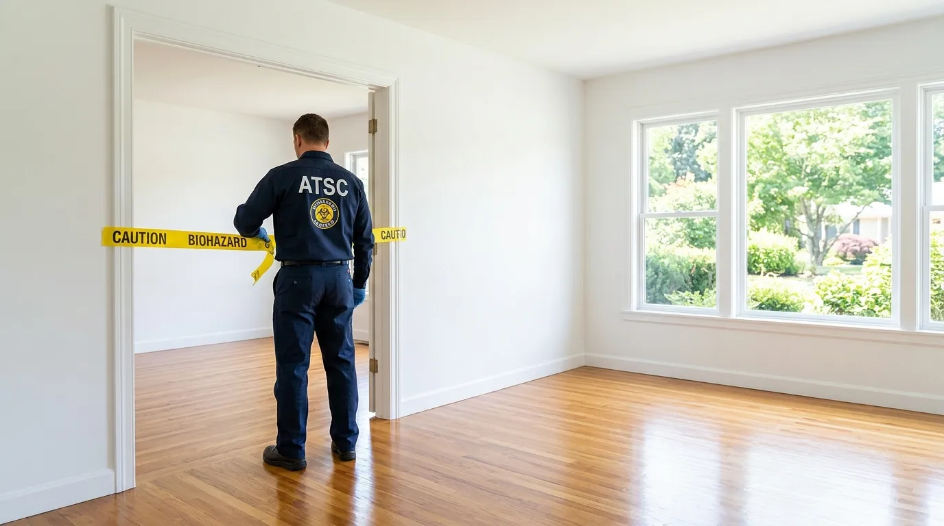 Certified biohazard cleanup crew performing Trauma Scene Cleanup in Bourbonnais